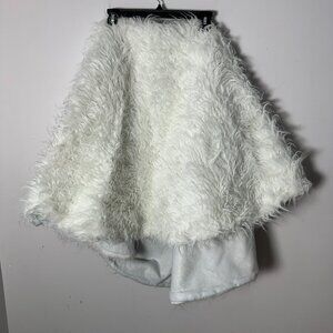 New Large White Fur Tree Skirt 27" Deep Velcro Closure Christmas